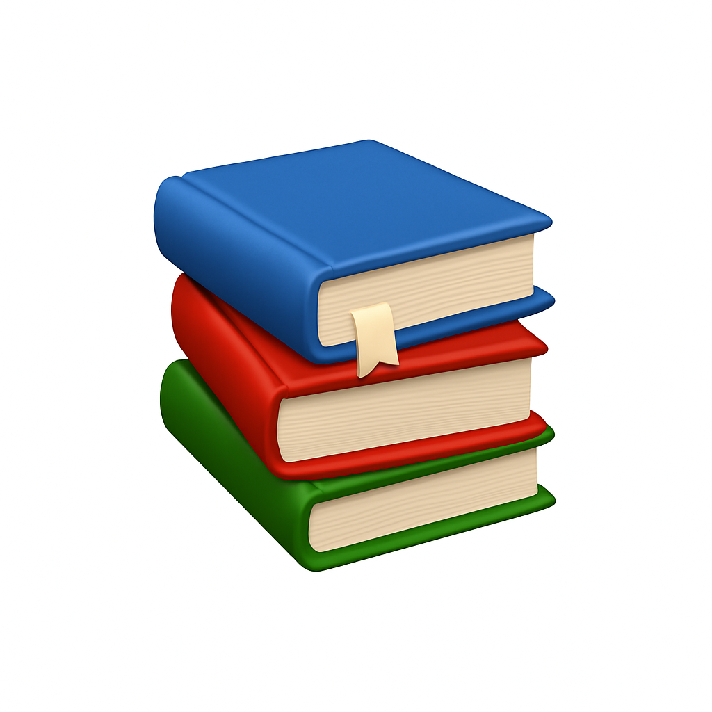 Ícono de tres libros apilados que representa la capacitación personalizada ofrecida a distribuidores de Premier Max.